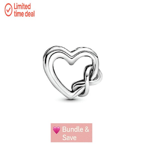 Sterling Silver Heart Charm Infinity Mom Jewelry Gift - Picture 4 of 5